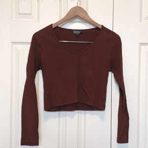 Topshop long sleeve crop top
